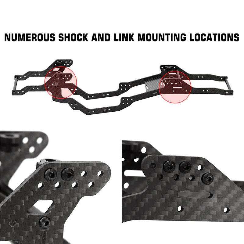 Powerhobby LCG Carbon Fiber Chassis Kit Frame for 1/10 Axial SCX10 & SCX10 II - PowerHobby