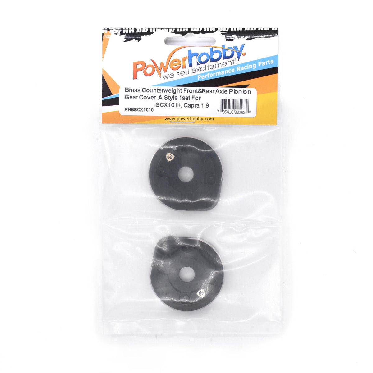 Powerhobby Outer Brass portal Covers Front or Rear Axial Capra / SCX10 III 50Grams - PowerHobby