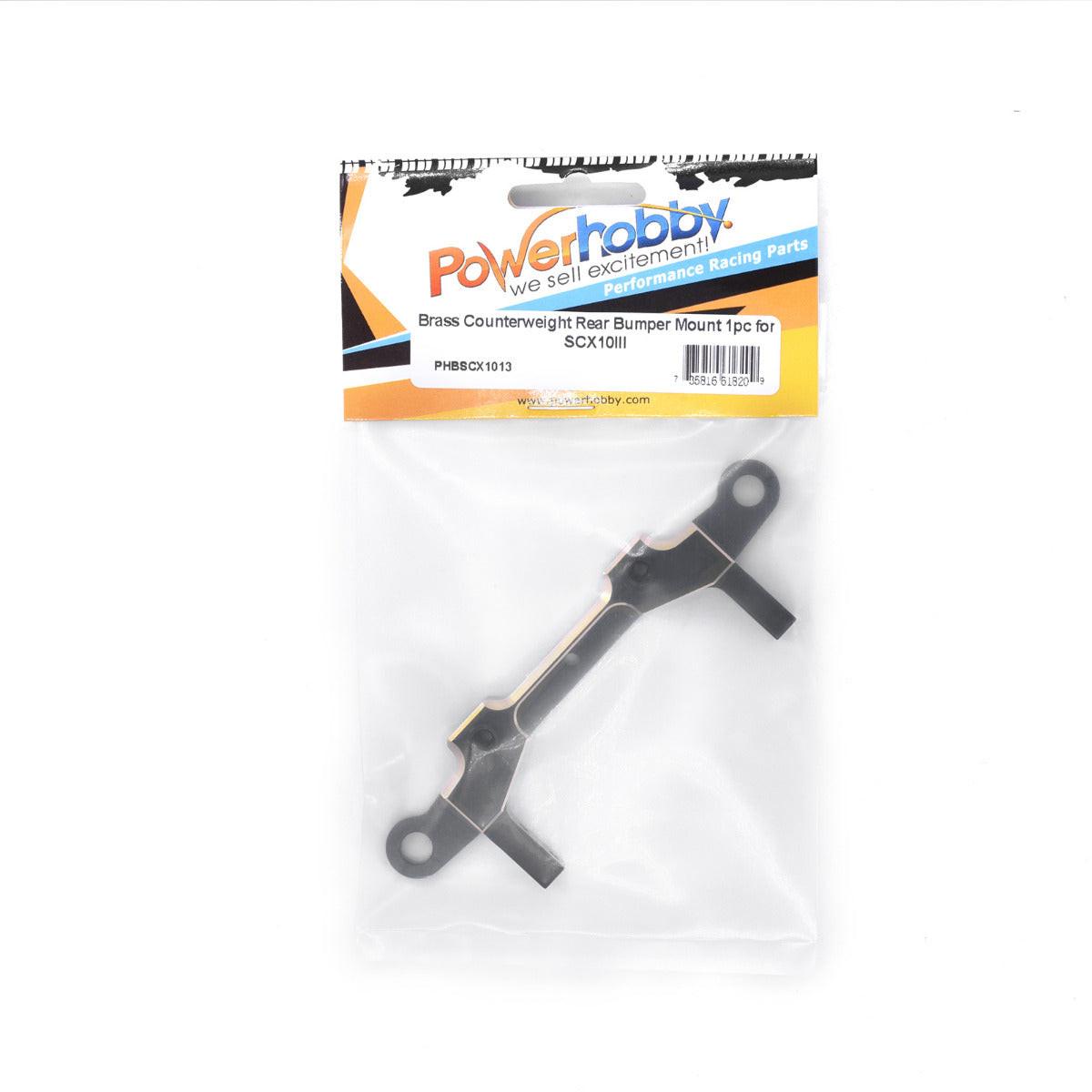 Powerhobby Brass Counterweight Rear Bumper Mount Axial SCX10 III - PowerHobby
