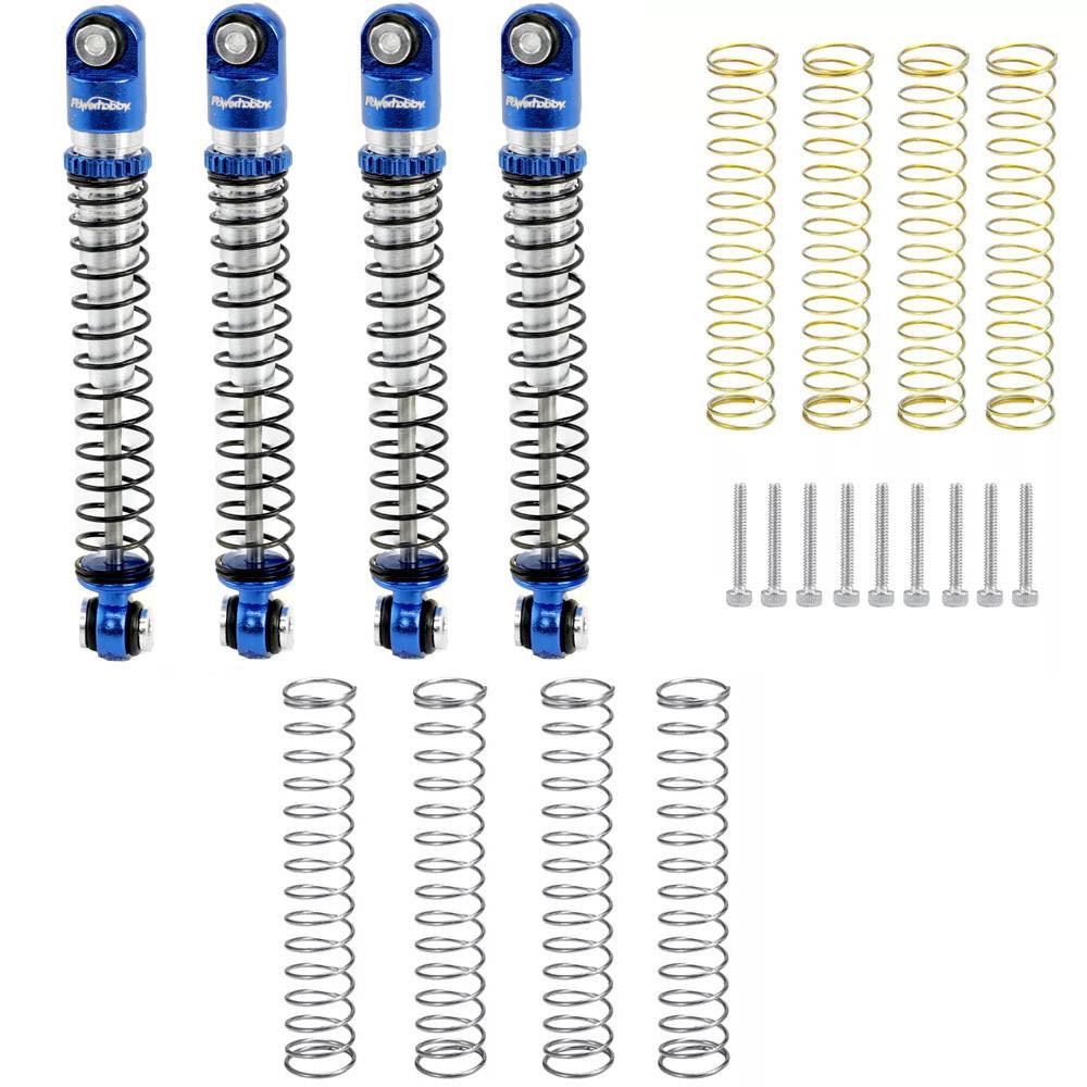 Powerhobby Aluminum 54mm Long Travel Shocks 1/24 Axial SCX24 Jeep Bronco Blue - PowerHobby