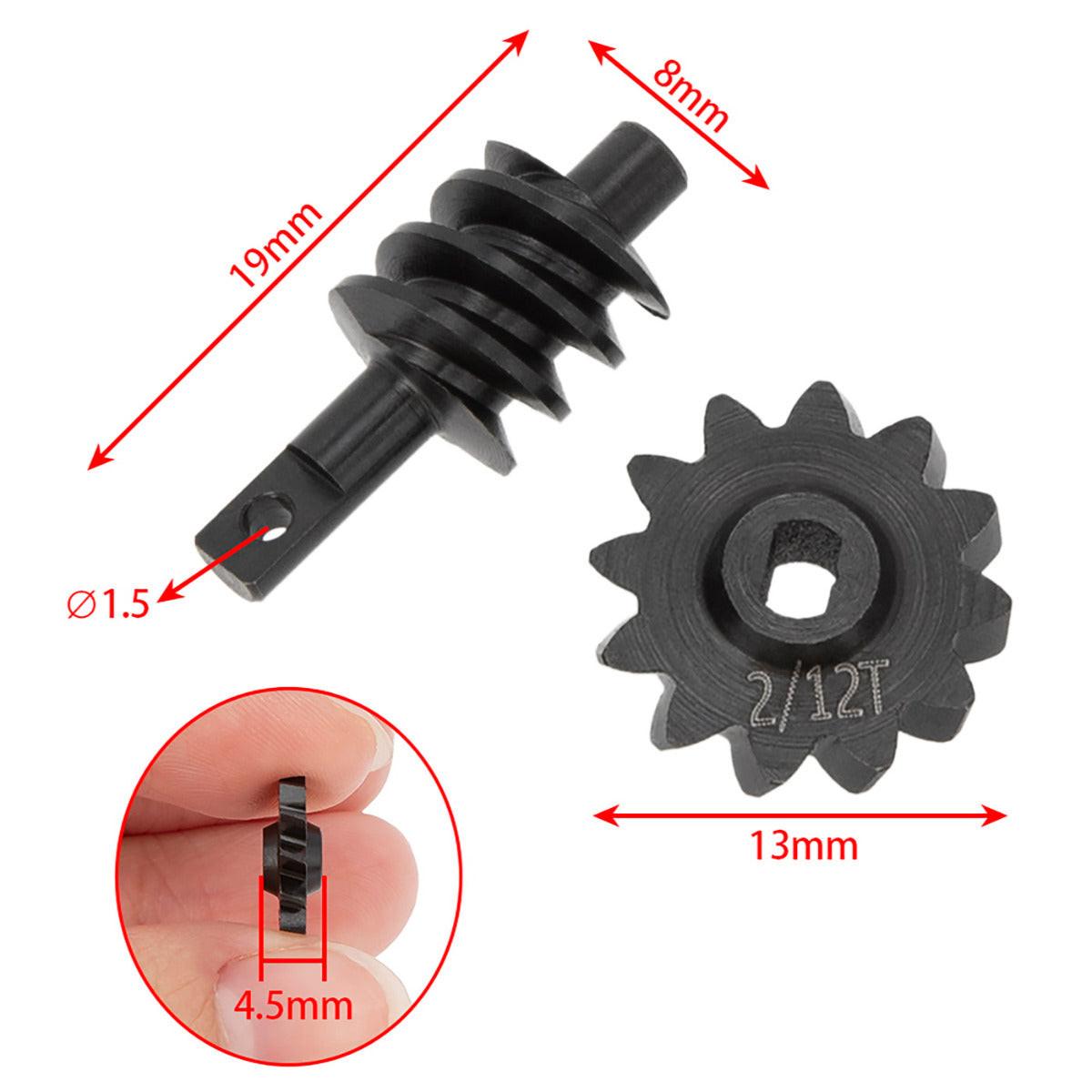 Powerhobby Axial SCX24 Steel Overdrive Gears Diff Worm Set 2T/12T Overdrive 33% - PowerHobby