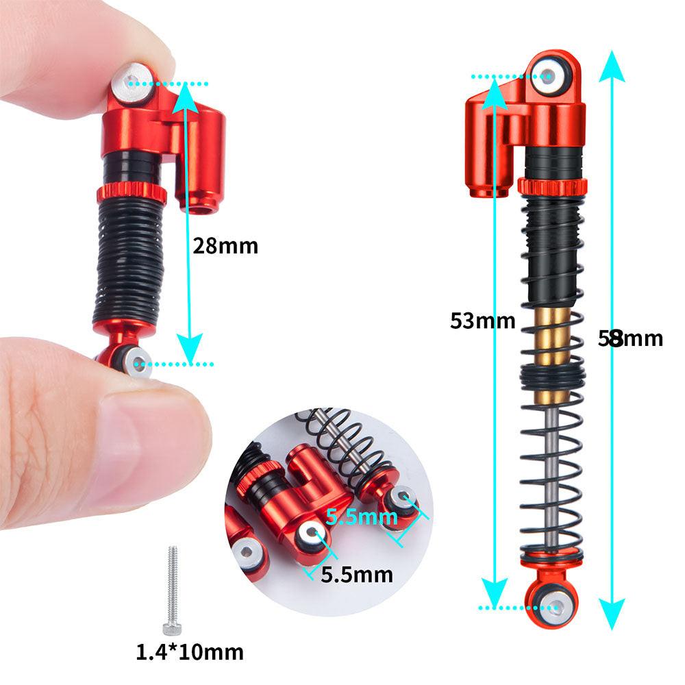 Powerhobby 1/24 Axial SCX24 Aluminum 58mm Long Travel Shocks Jeep Bronco Blue - PowerHobby