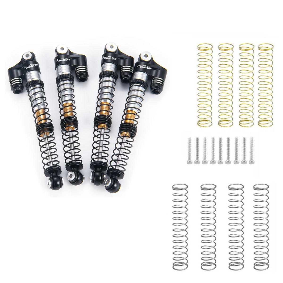 Powerhobby 1/24 Axial SCX24 Aluminum 58mm Long Travel Shocks Jeep Bronco Black - PowerHobby