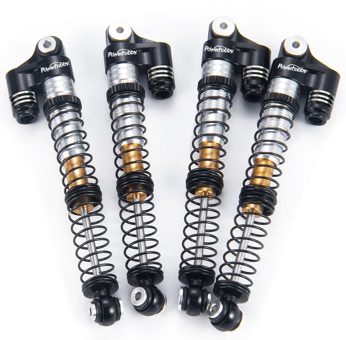 Powerhobby 1/24 Axial SCX24 Aluminum 58mm Long Travel Shocks Jeep Bronco Black - PowerHobby