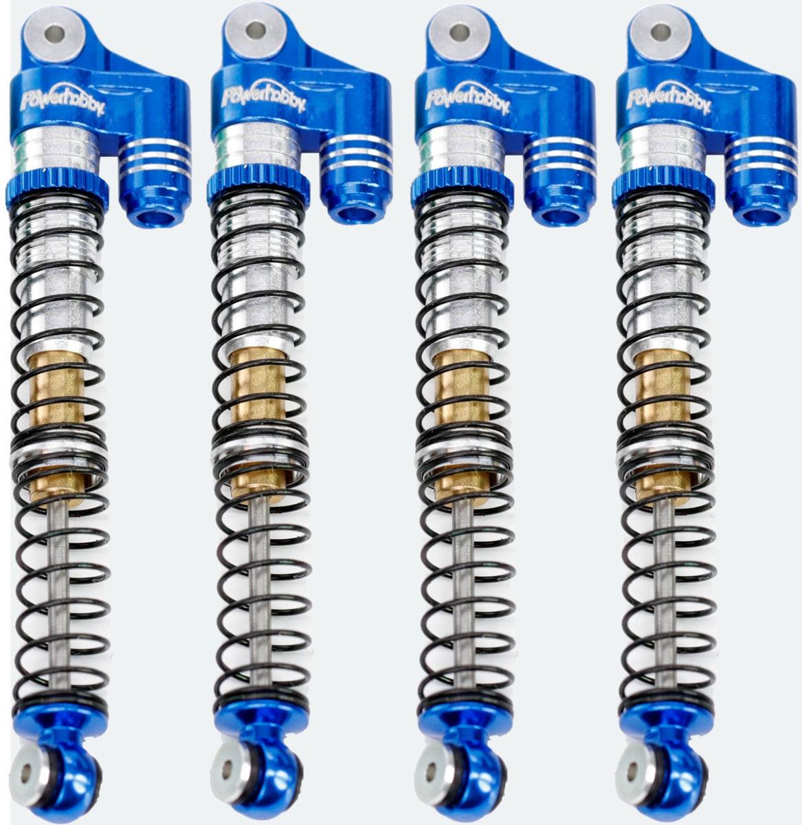 Powerhobby 1/24 Axial SCX24 Aluminum 58mm Long Travel Shocks Jeep Bronco Blue - PowerHobby