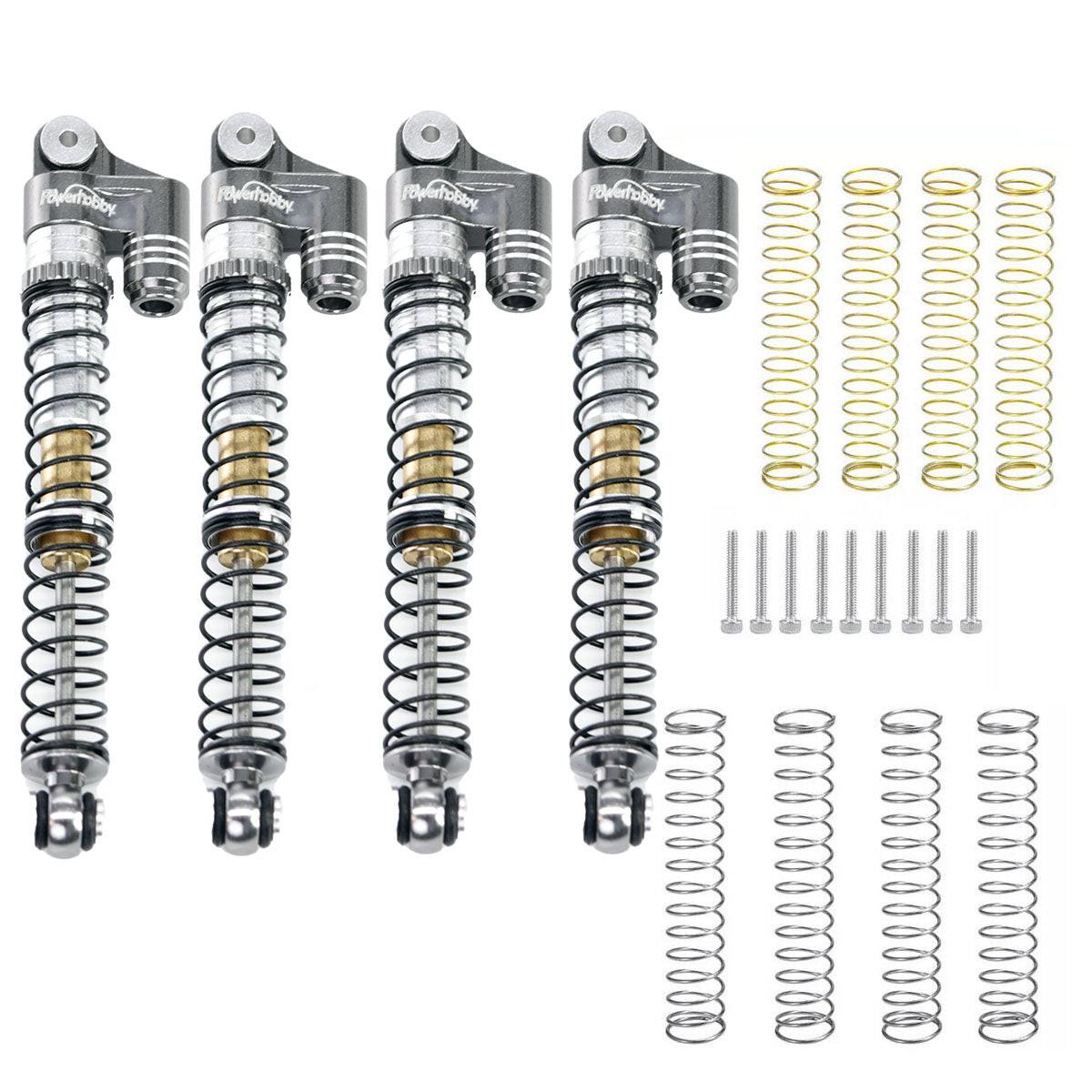 Powerhobby 1/24 Axial SCX24 Aluminum 58mm Long Travel Shocks Jeep Bronco Gray - PowerHobby