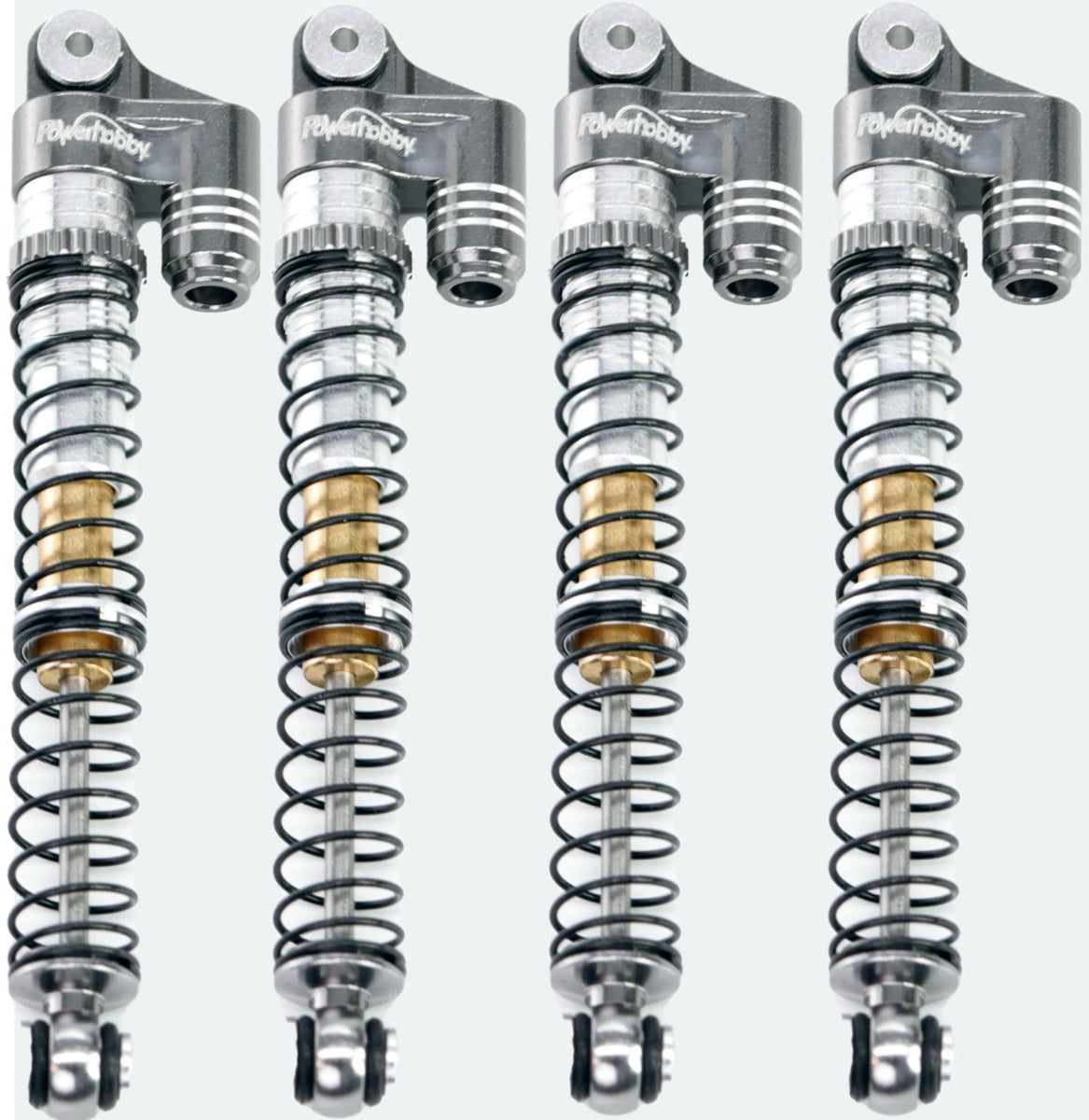 Powerhobby 1/24 Axial SCX24 Aluminum 58mm Long Travel Shocks Jeep Bronco Gray - PowerHobby