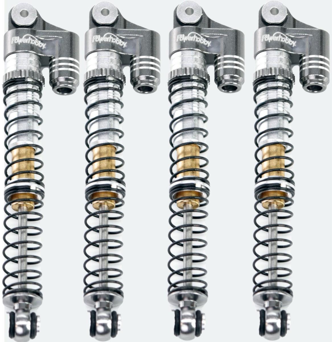 Powerhobby 1/24 Axial SCX24 Aluminum 58mm Long Travel Shocks Jeep Bronco Gray - PowerHobby
