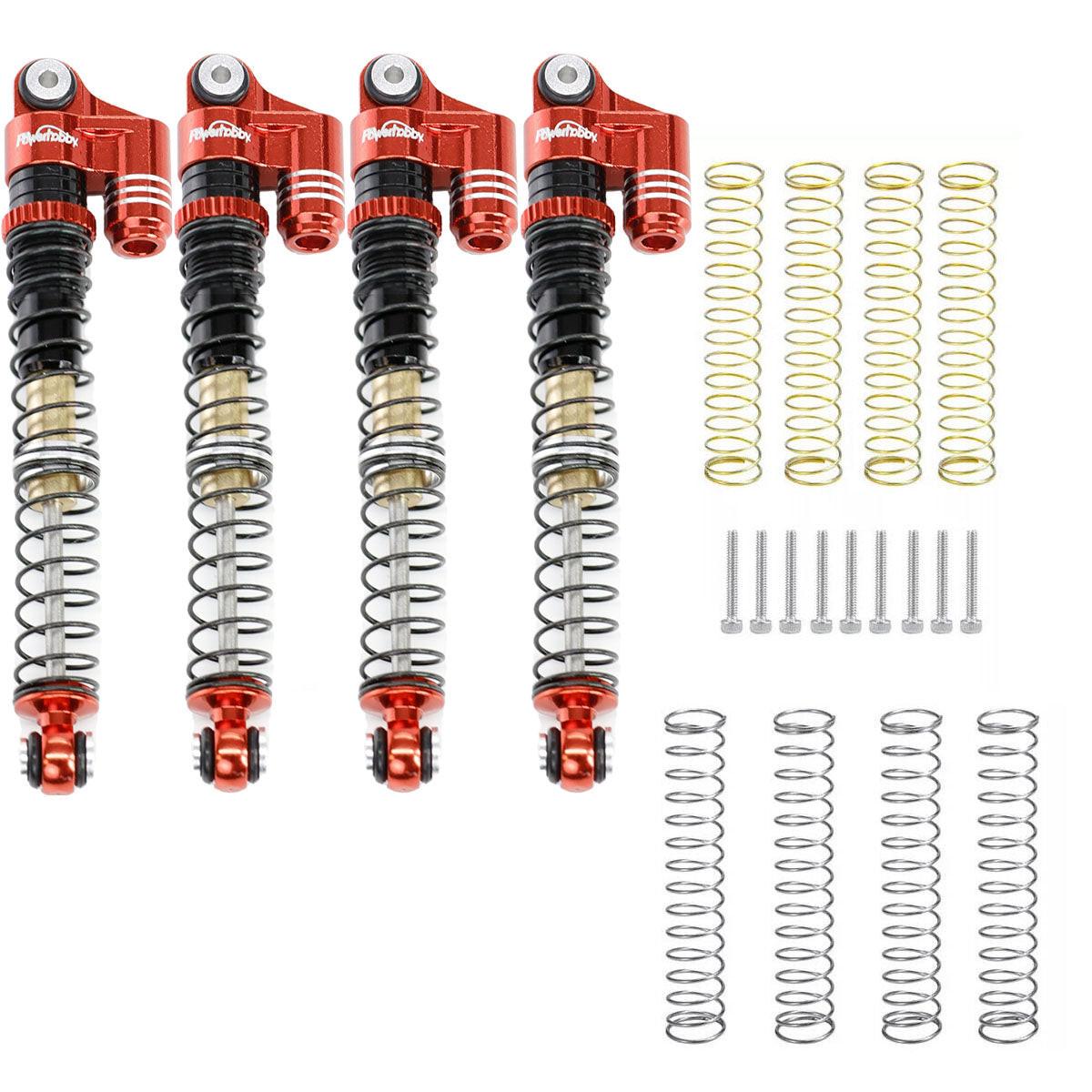 Powerhobby 1/24 Axial SCX24 Aluminum 58mm Long Travel Shocks Jeep Bronco Red - PowerHobby