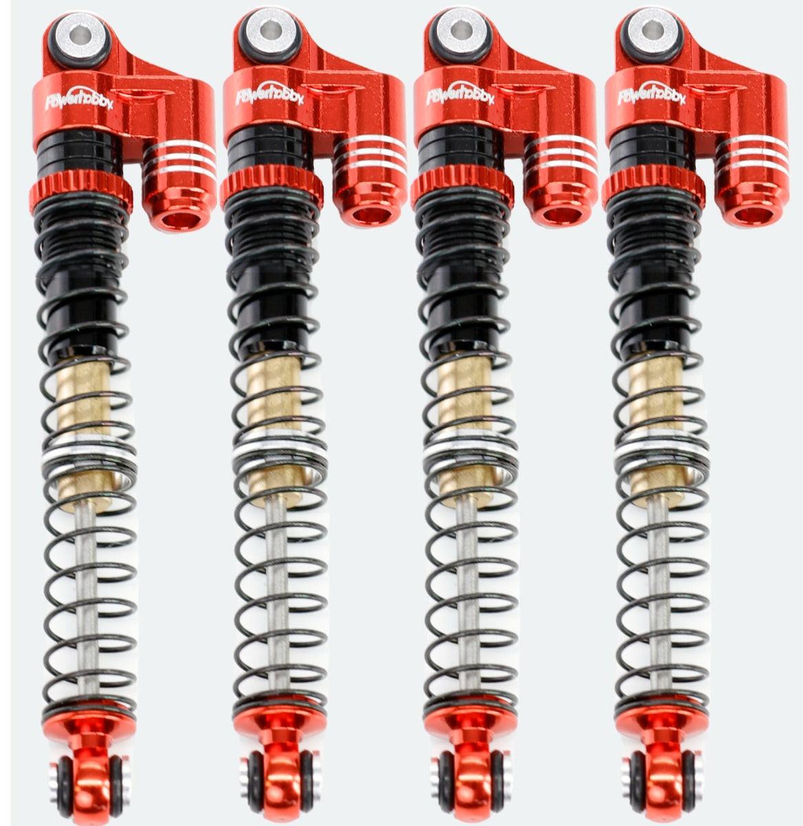 Powerhobby 1/24 Axial SCX24 Aluminum 58mm Long Travel Shocks Jeep Bronco Red - PowerHobby