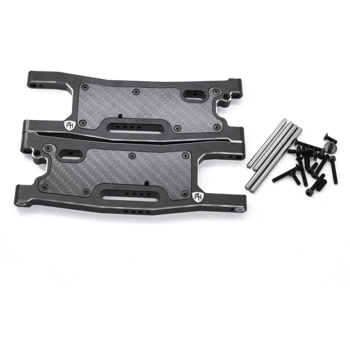 Powerhobby Aluminum Rear Arms w Carbon Fiber Dust Cover FOR Traxxas Sledge Black - PowerHobby
