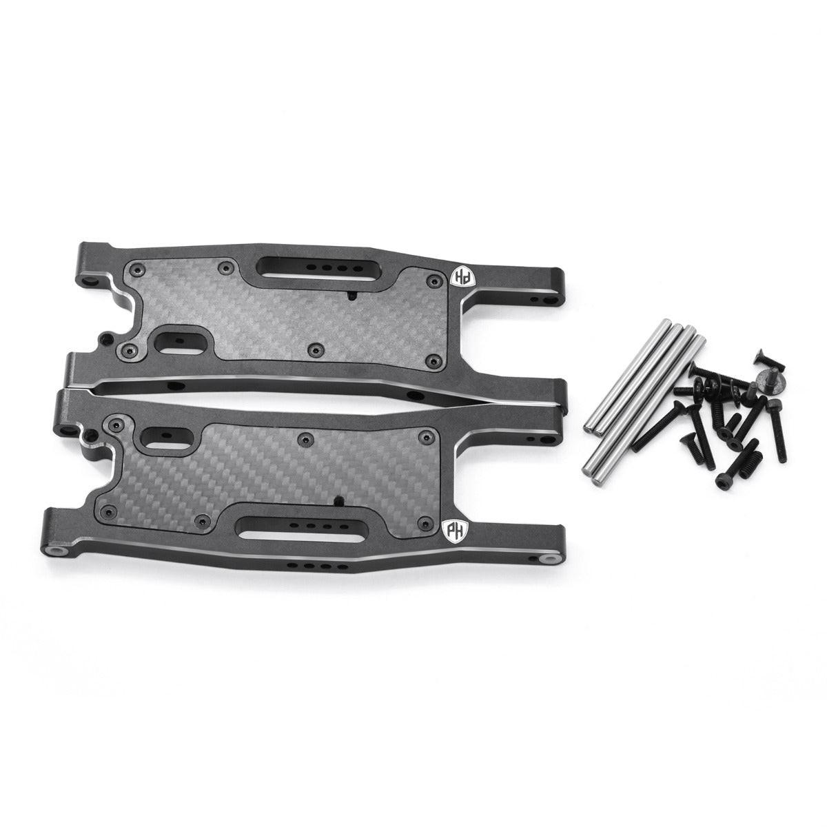 Powerhobby Aluminum Rear Arms w Carbon Fiber Dust Cover FOR Traxxas Sledge Black - PowerHobby