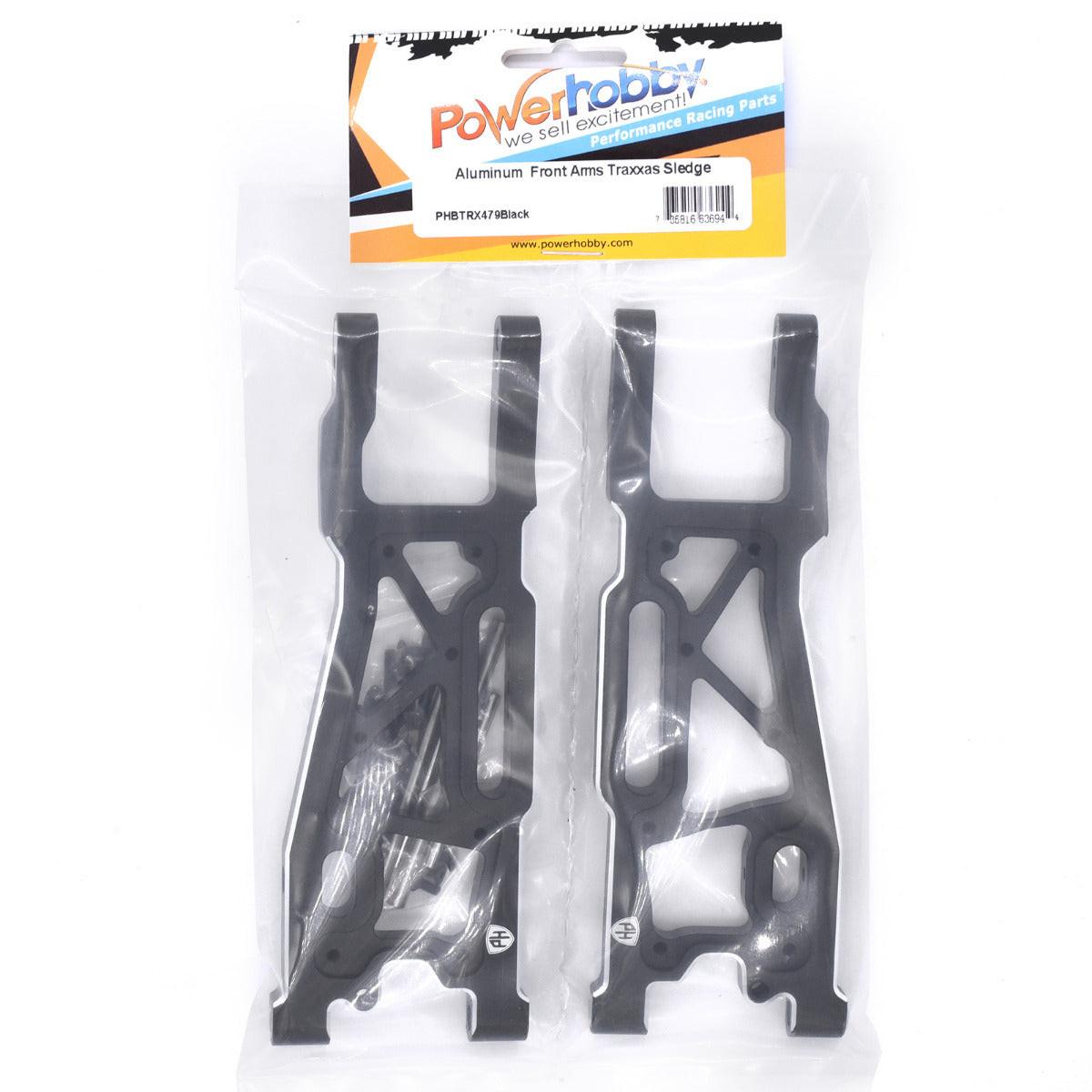 Powerhobby Aluminum Front Arms FOR Traxxas Sledge Black - PowerHobby