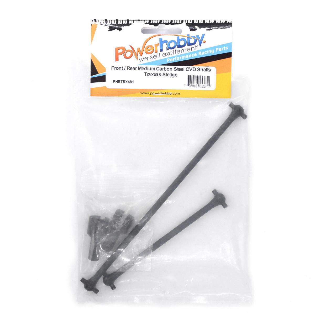 Powerhobby Front / Rear Carbon Steel CVD Shafts Black FOR Traxxas Sledge - PowerHobby