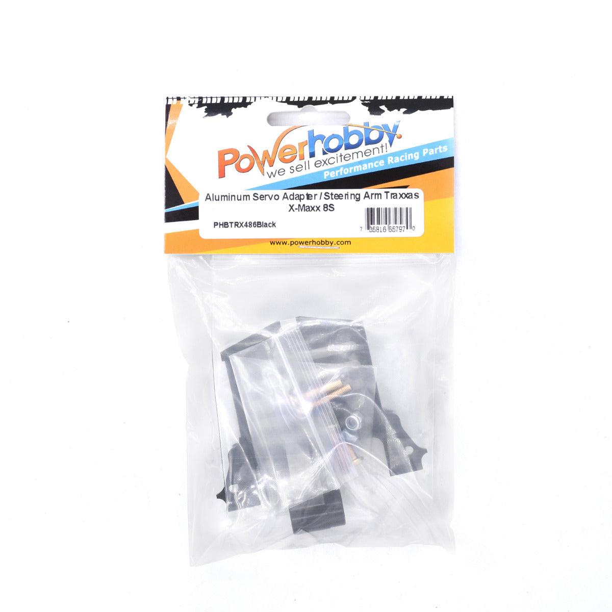 Powerhobby Aluminum Servo Adapter / Steering Arm FOR Traxxas X-Maxx 8S Black - PowerHobby