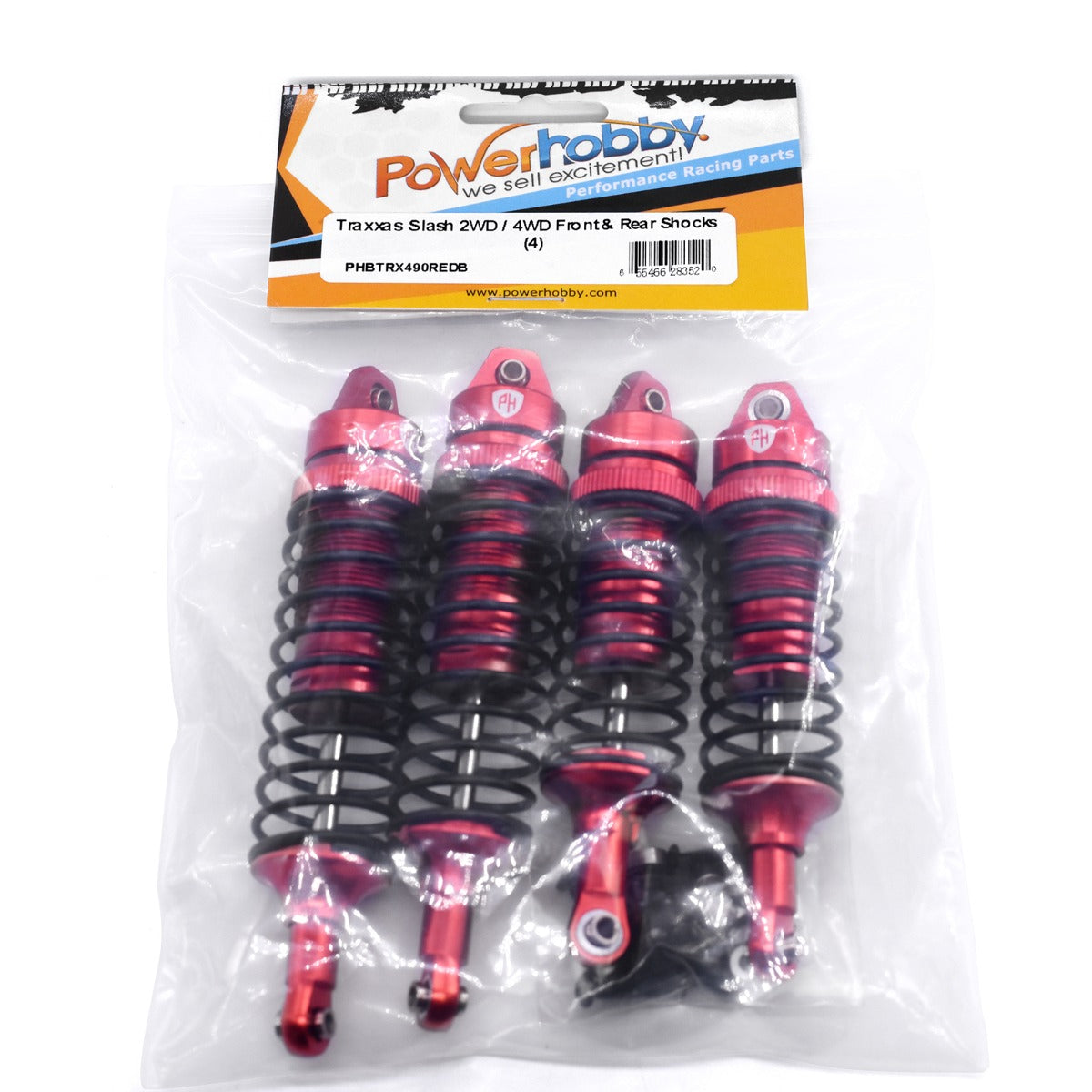 Powerhobby Traxxas Slash Front & Rear Shocks (4) FOR Traxxas Slash 2WD / 4WD RED - PowerHobby