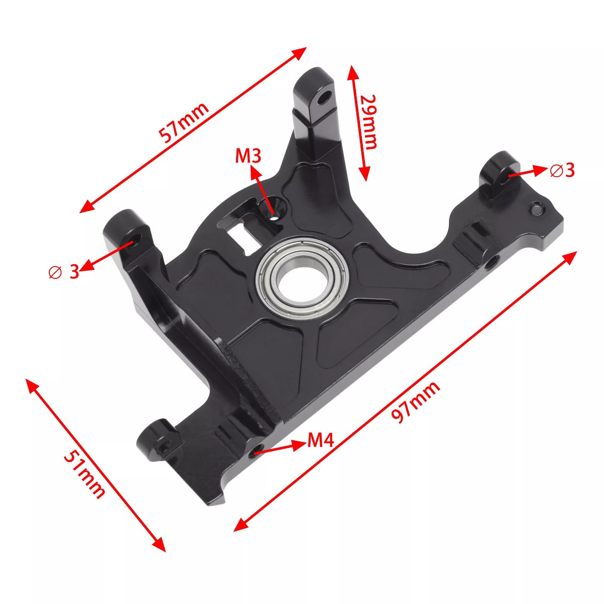 Powerhobby Aluminum Motor Mount FOR Traxxas Rustler 4x4 Slash LCG Rally - PowerHobby
