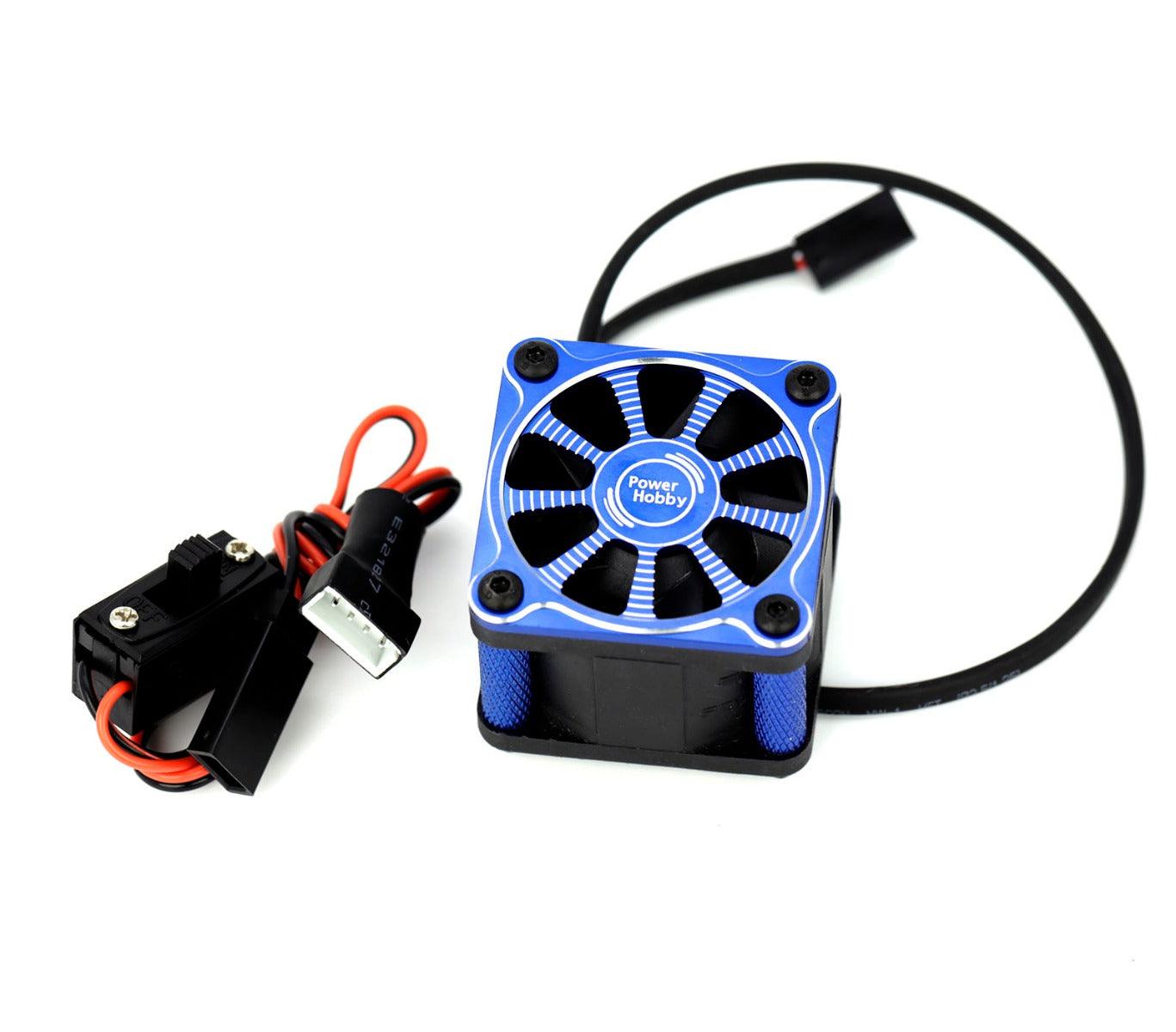 Powerhobby Twister 1/10 1/8 Motor Aluminum High Speed Cooling Fan - Blue - PowerHobby