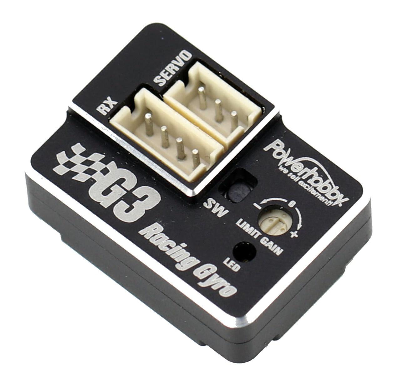 Powerhobby G3 Aluminum Case Dual Gain Micro Steering Tuned Gyro Kyosho Mini-Z - PowerHobby