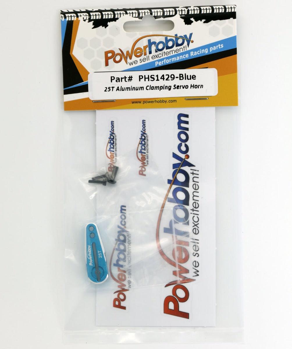 Powerhobby 25T Aluminum Clamping Servo Horn Blue - PowerHobby