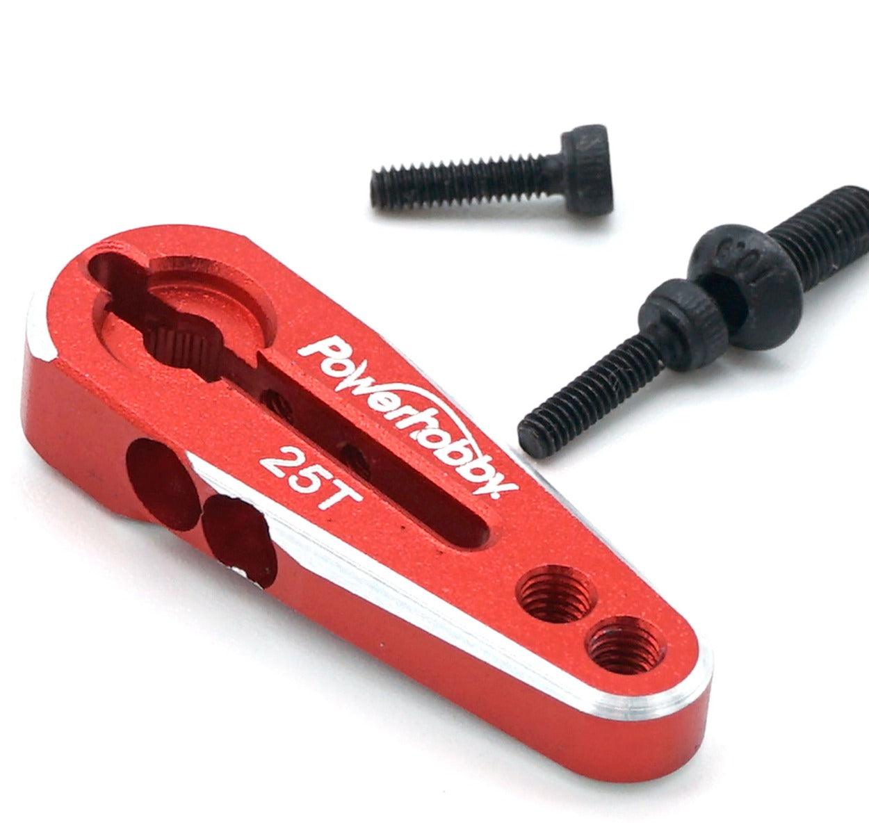 Powerhobby 25T Aluminum Clamping Servo Horn Red - PowerHobby