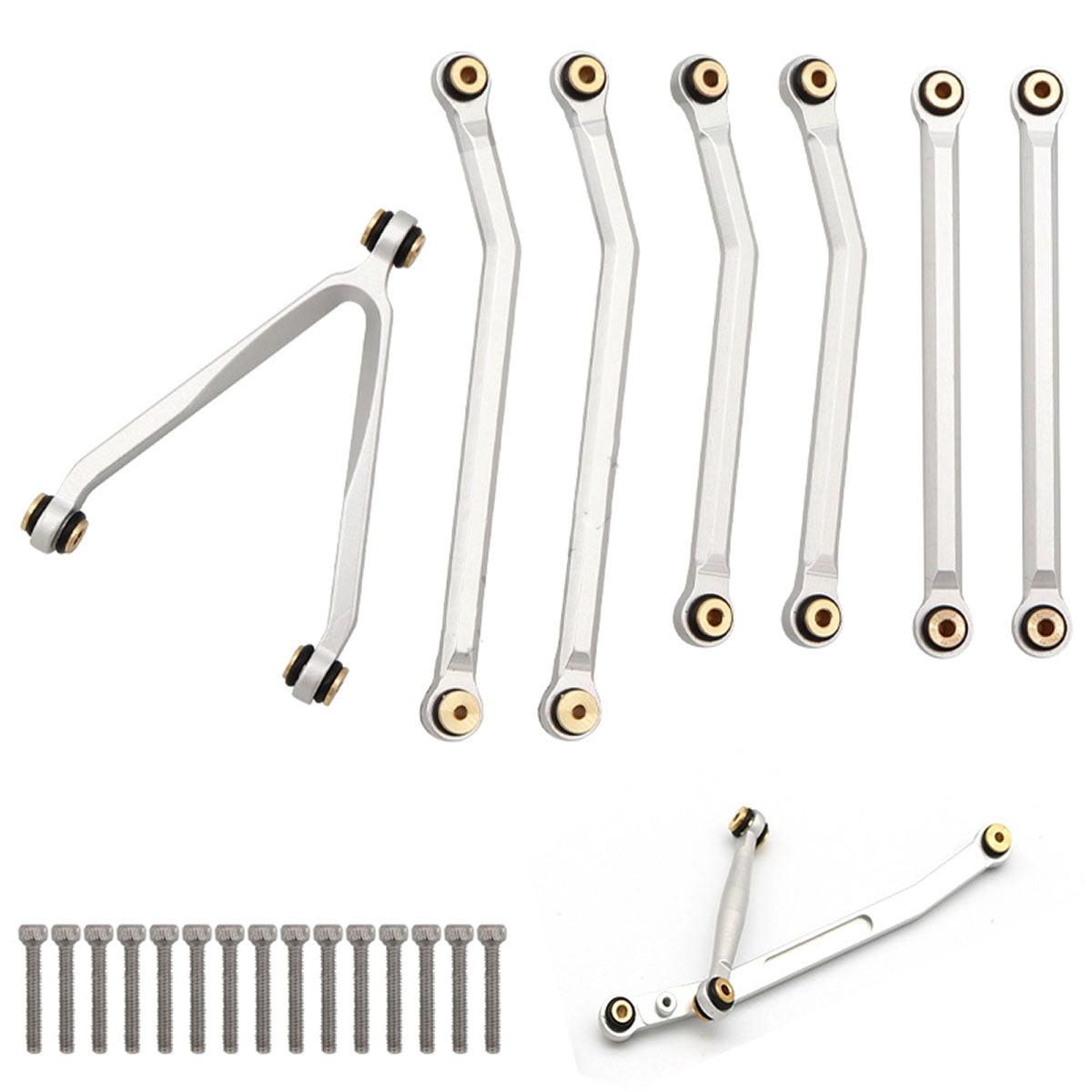 Powerhobby Aluminum High Clearance Chassis Links Set 133.7mm SCX24 Silver - PowerHobby