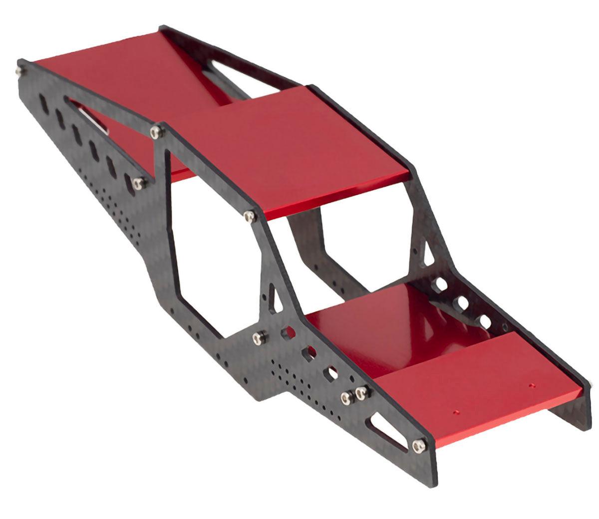 Powerhobby SCX24 Carbon Fiber Aluminum Rock Racer Conversion Chassis Kit Red - PowerHobby