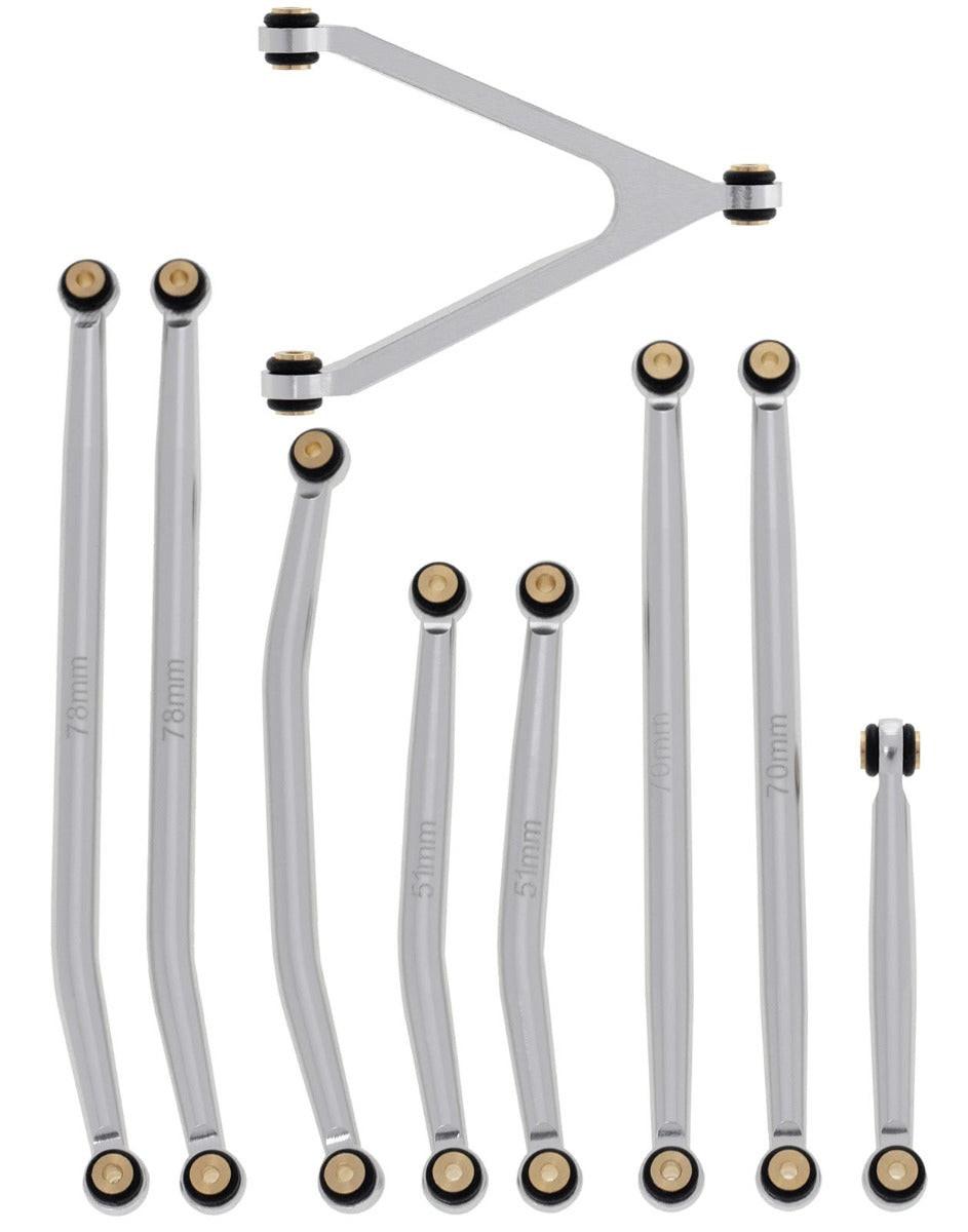 Powerhobby Aluminum SCX24 Betty Deadbolt High Clearance Chassis Links Set Grey - PowerHobby