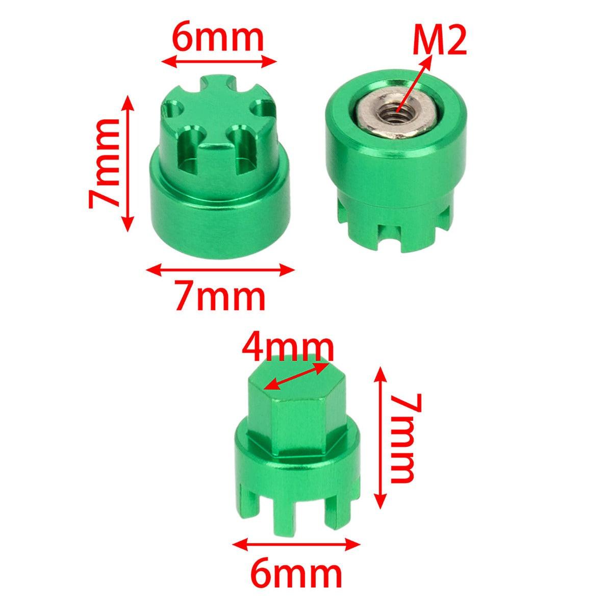 Powerhobby Aluminum M2 Wheel Nuts Cap for 1/24 Axial SCX24 Jeep C10 Bronco Green - PowerHobby