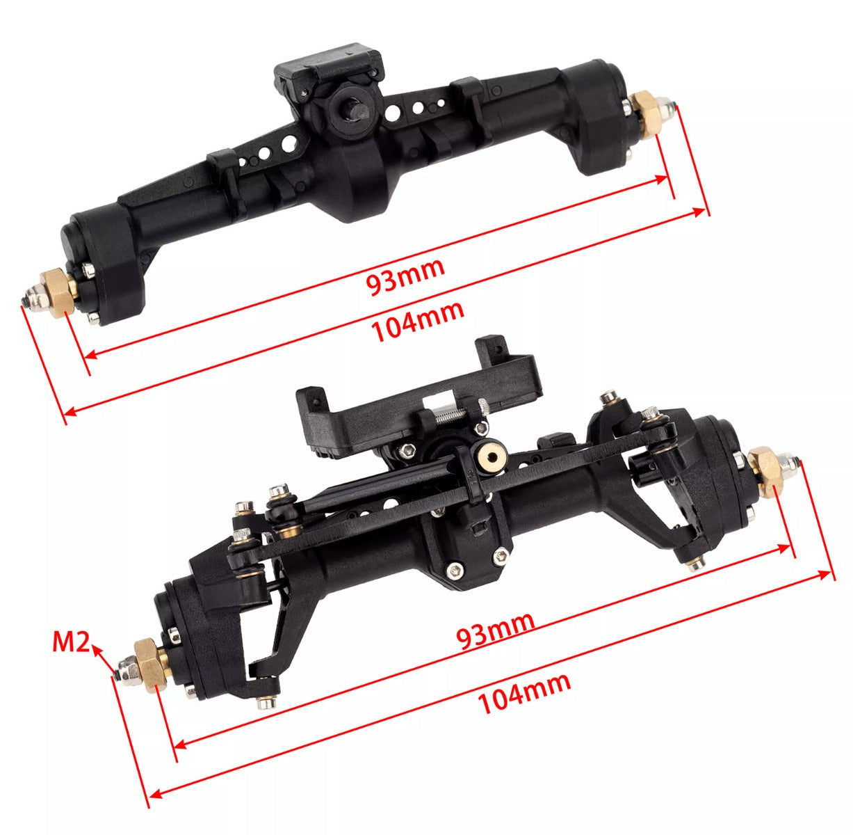 Powerhobby Axial SCX24 Front Rear Portal Axle Jeep C10 Bronco Deadbolt Crawler - PowerHobby