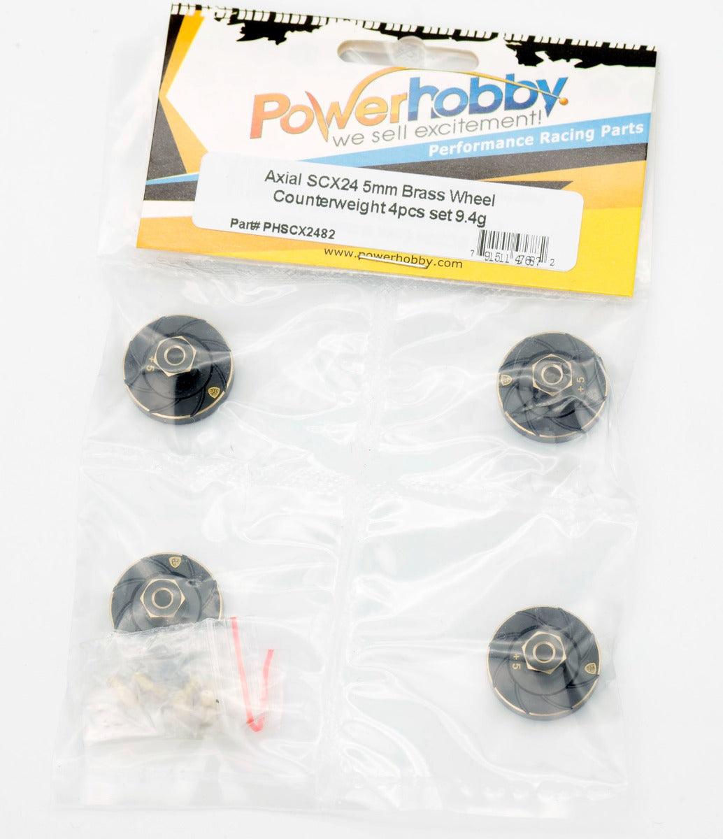 Powerhobby Axial SCX24 Brass Counterweight Wheel Hub Weights Adapter - PowerHobby