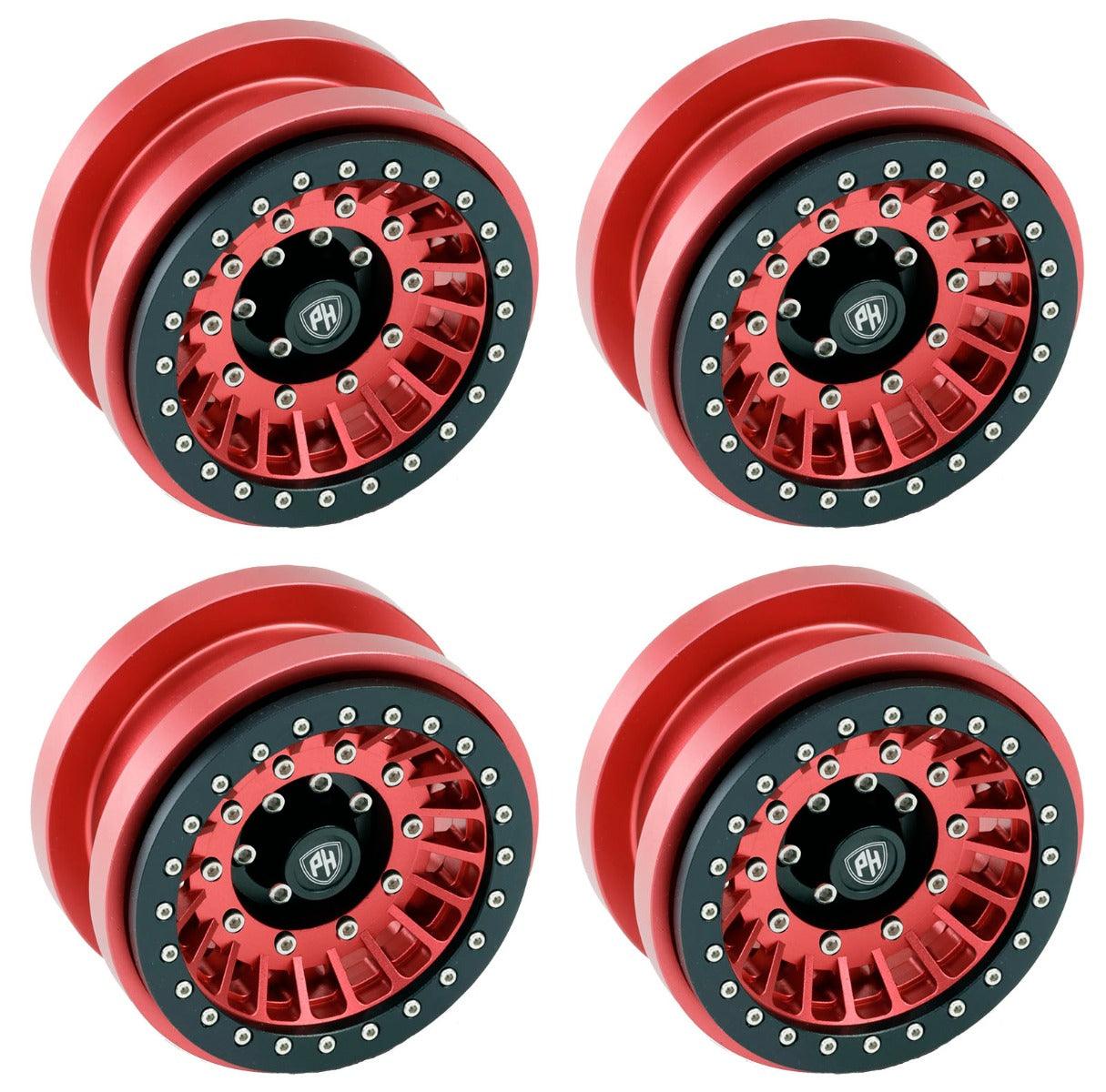 Powerhobby Z1 Axial SCX6 2.9” CNC Aluminum Beadlock Wheels Red 4pcs - PowerHobby