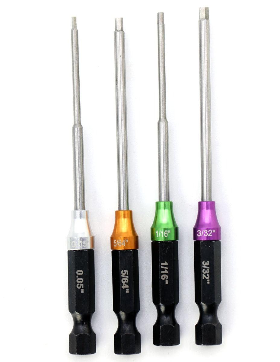 Powerhobby RC Hex Driver 1/4" Power Tool Tip Set Standard 0.05'' 1/16'' 5/64'' 3/32'' - PowerHobby