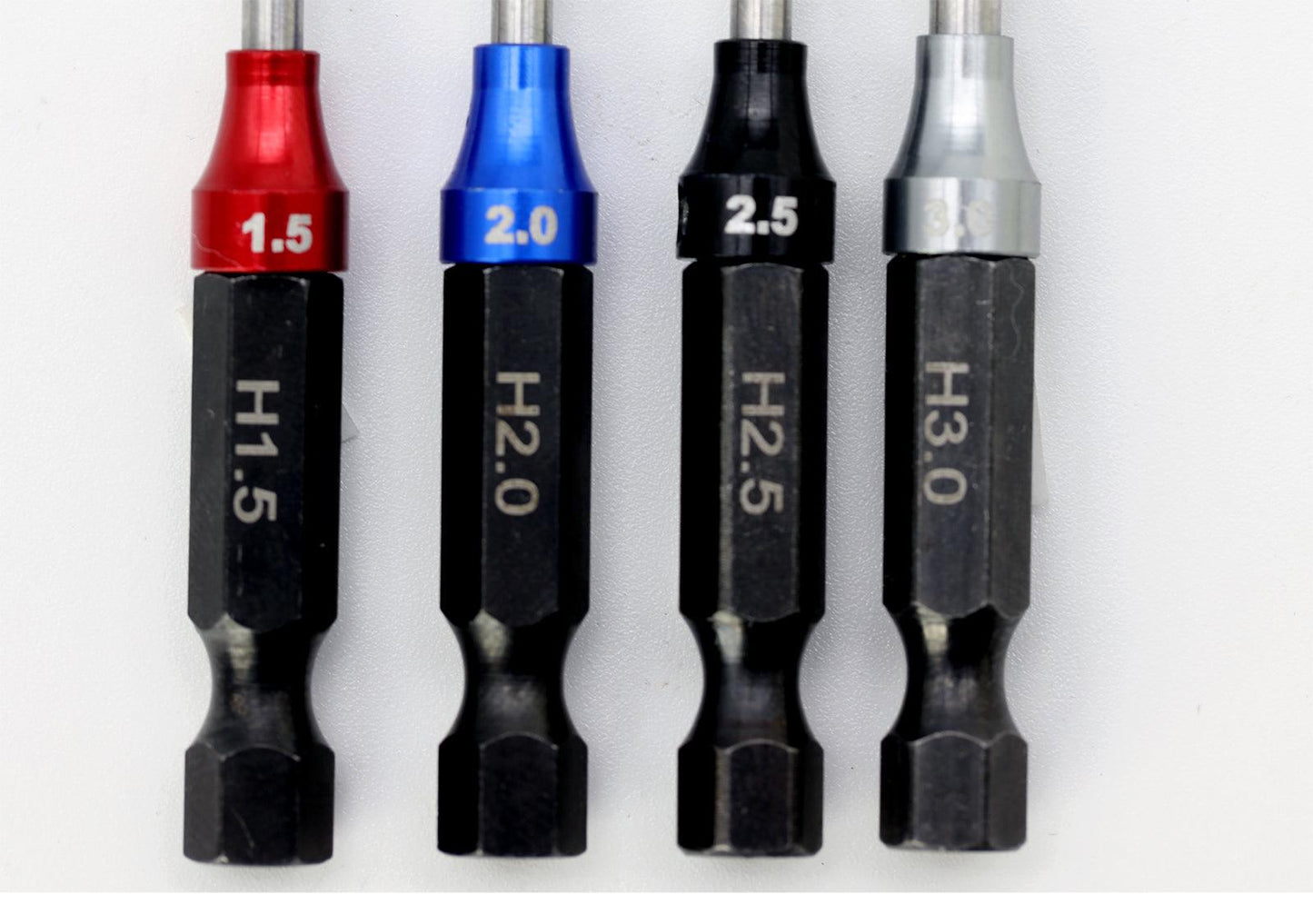 Powerhobby Hex Tip Driver w/Handle 1/4" Tool Set Metric 1.5, 2.0, 2.5, 3.0 mm - PowerHobby