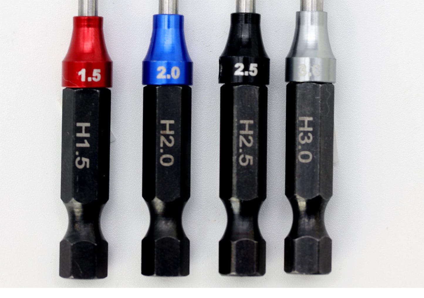 Powerhobby Hex Tip Driver w/Handle 1/4" Tool Set Metric 1.5, 2.0, 2.5, 3.0 mm - PowerHobby
