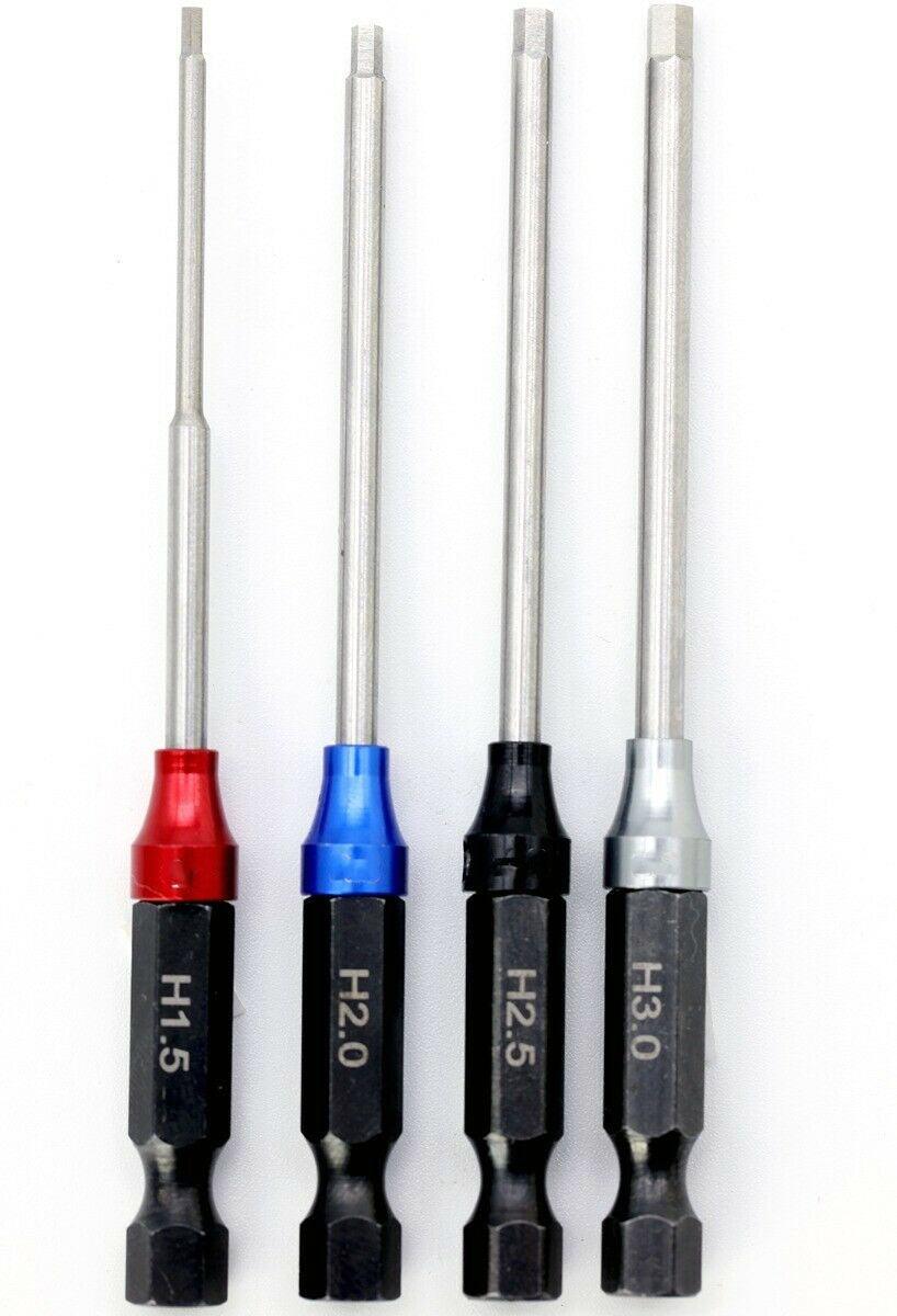 Powerhobby RC Hex Driver 1/4" Power Tool Set Metric 1.5, 2.0, 2.5, 3.0mm - PowerHobby