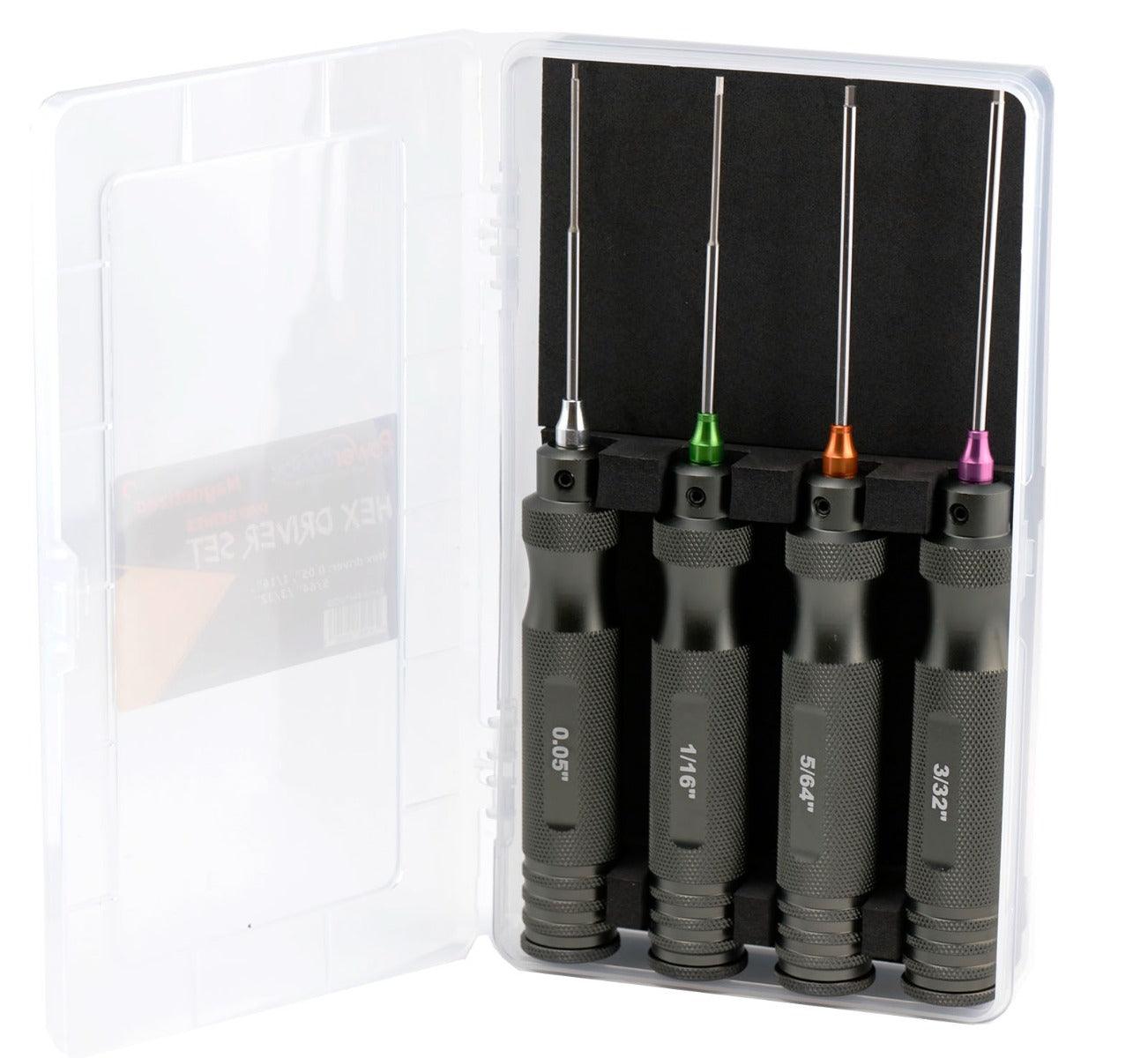Powerhobby Pro Series Magnetized Hex Tool Set Standard 0.05'' 1/16'' 5/64'' 3/32'' - PowerHobby