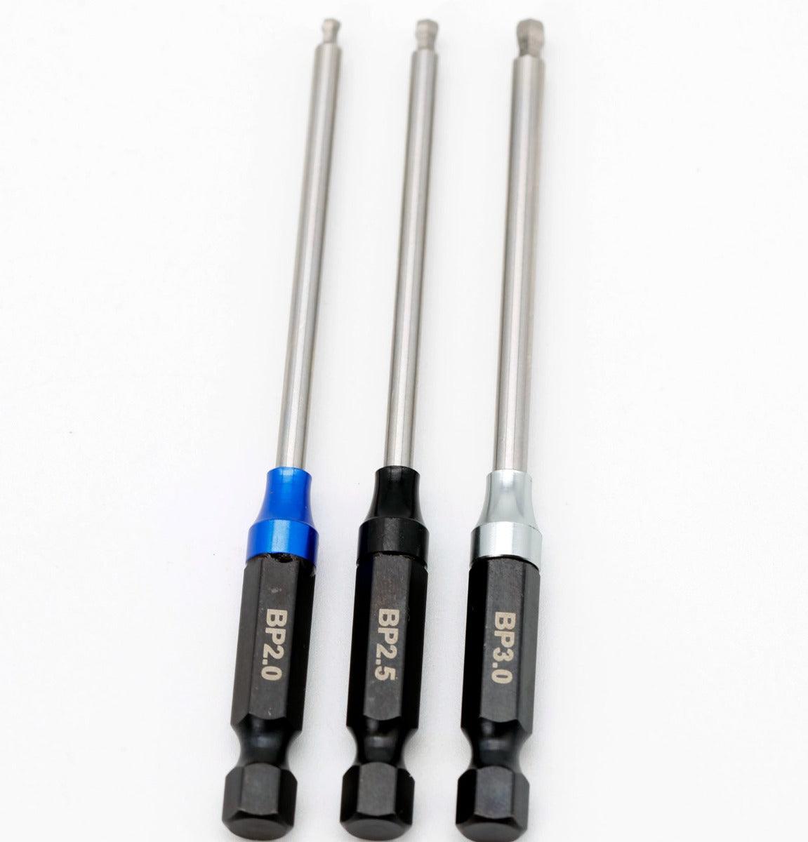 Powerhobby RC Ball End Hex Driver Tip 1/4" Power Tool Set Metric 2.0, 2.5, 3.0mm - PowerHobby