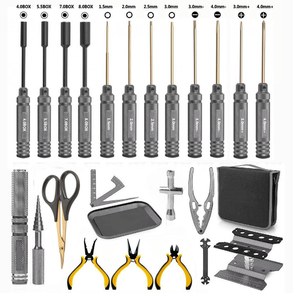 Powerhobby RC Tool Set Screwdriver Pliers Wrench, Body Reamer Stand - PowerHobby