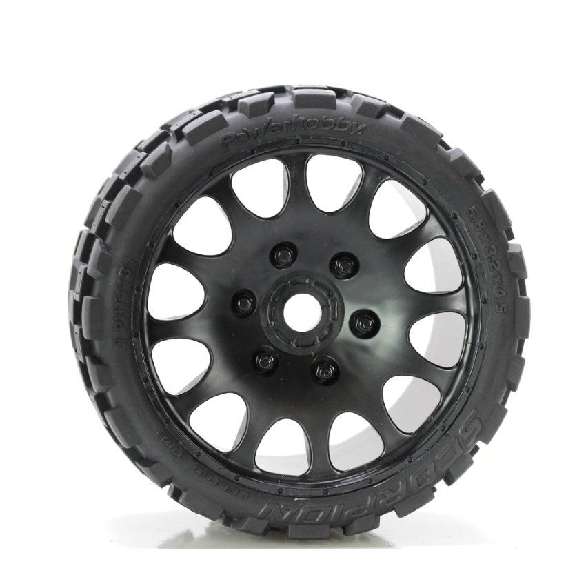 Powerhobby Scorpion Belted Monster Truck Tires / Wheels w 17mm Hex (2) Sport - PowerHobby
