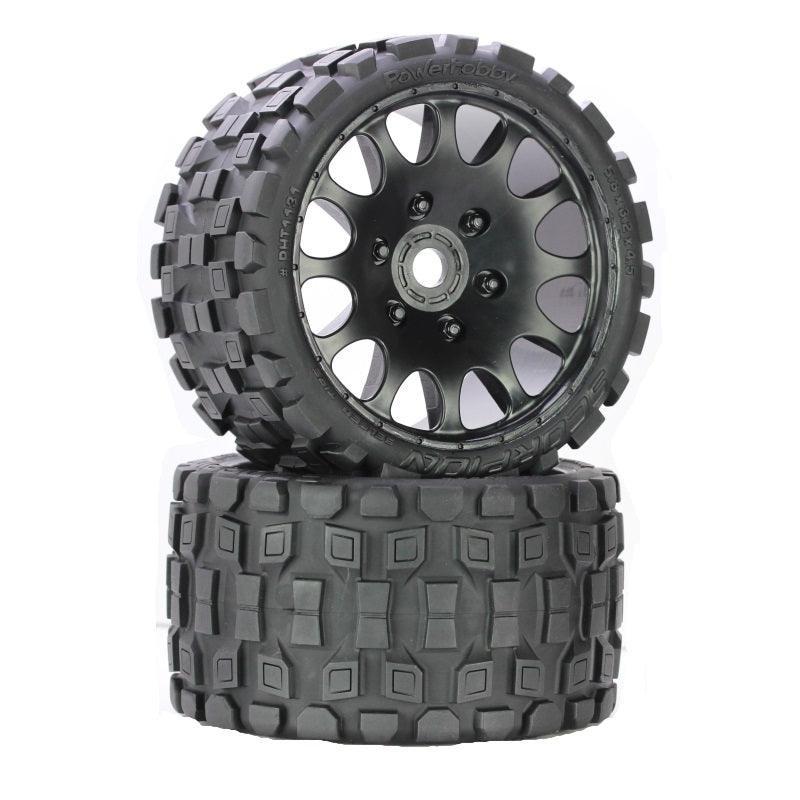 Powerhobby Scorpion Belted Monster Truck Tires / Wheels w 17mm Hex (2) Race - PowerHobby