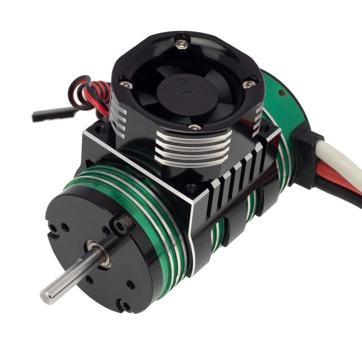 PowerHobby 1/8 Aluminum High Speed LED Lights Cooling Fan Heatsink Mount Green - PowerHobby