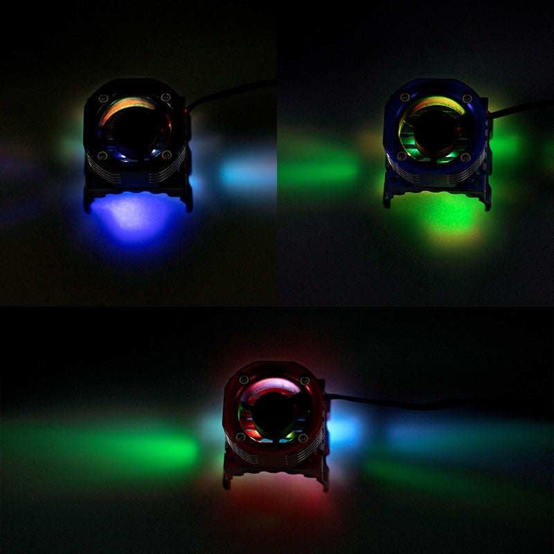 PowerHobby 1/8 Aluminum High Speed LED Lights Cooling Fan Heatsink Mount Green - PowerHobby