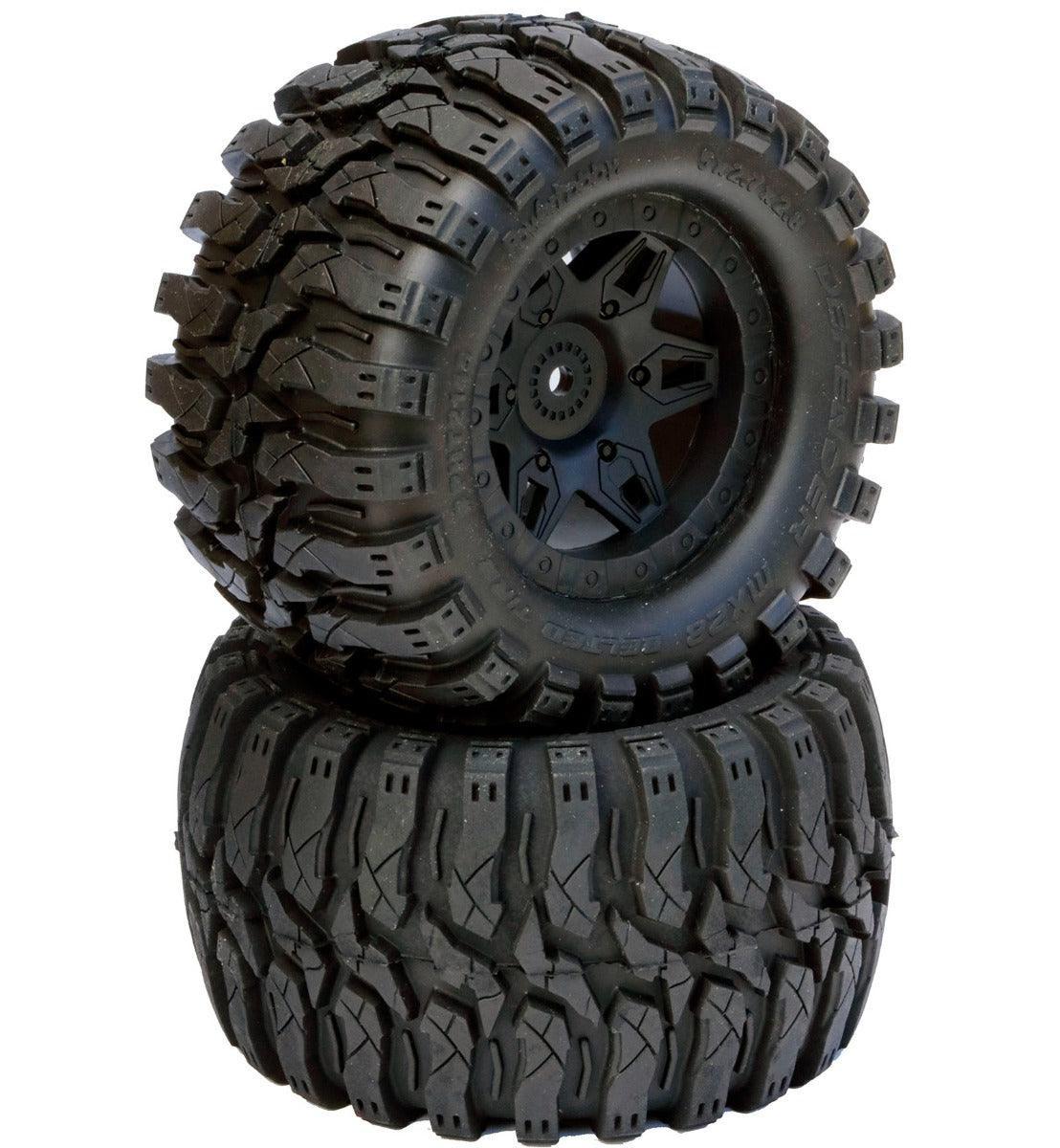 Powerhobby Defender 2.8 Belted All Terrain Tires 17MM 1/2" Offset 1/10 Truck - PowerHobby