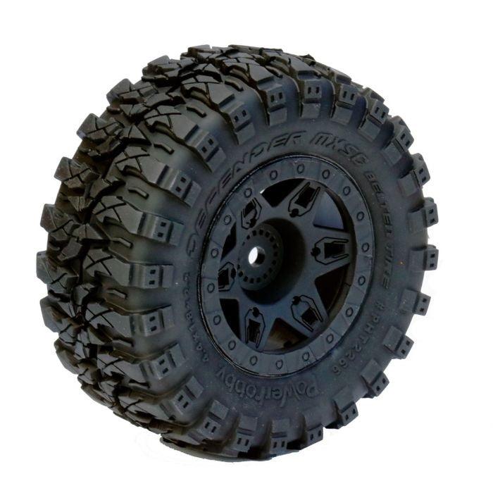 Powerhobby Defender 2.2 BELTED MOUNTED Tires / Wheels (2) 12mm Hex SCT / SC - PowerHobby