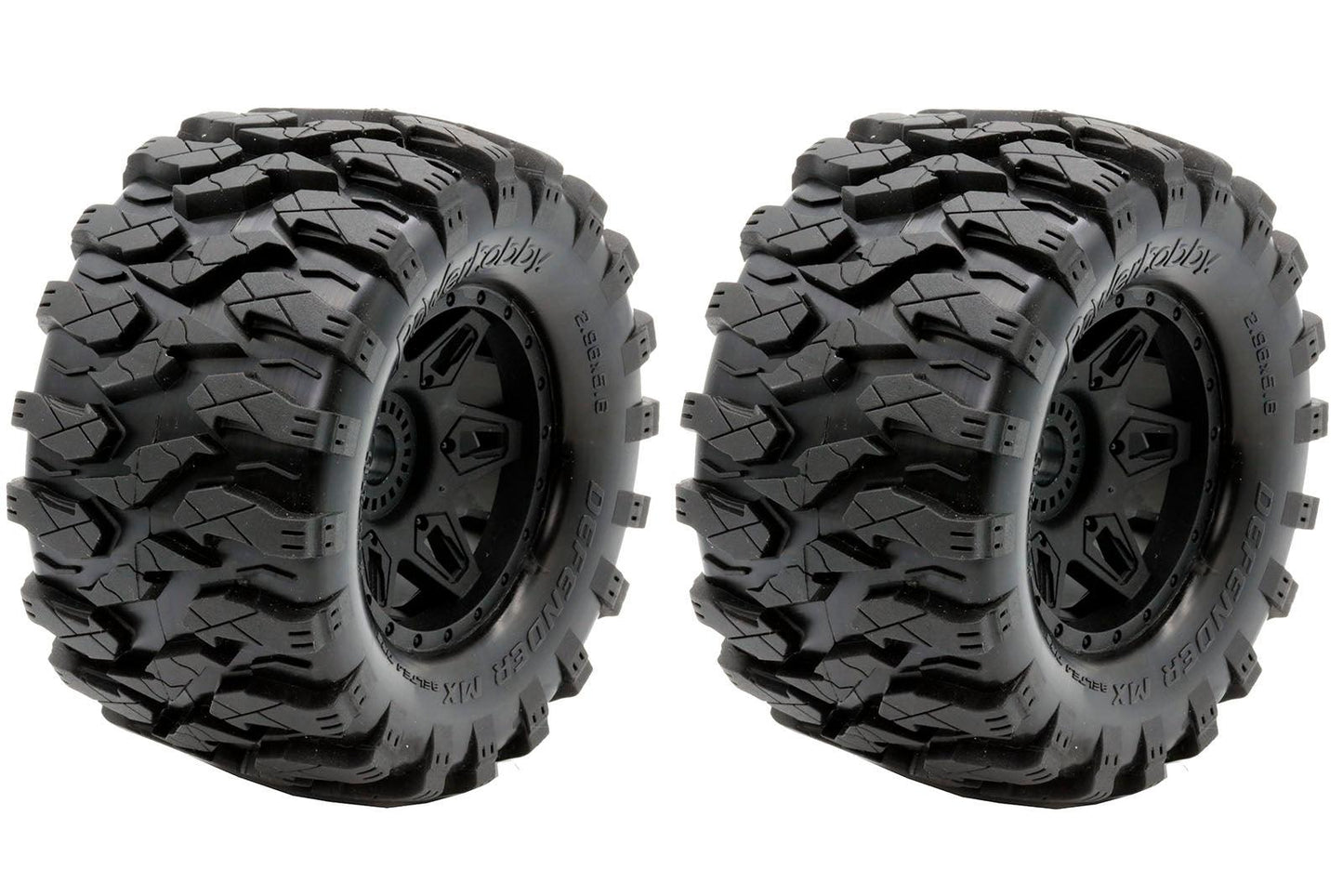 Powerhobby Defender MX Belted All Terrain Tires Mounted 17mm FOR Traxxas Maxx - PowerHobby