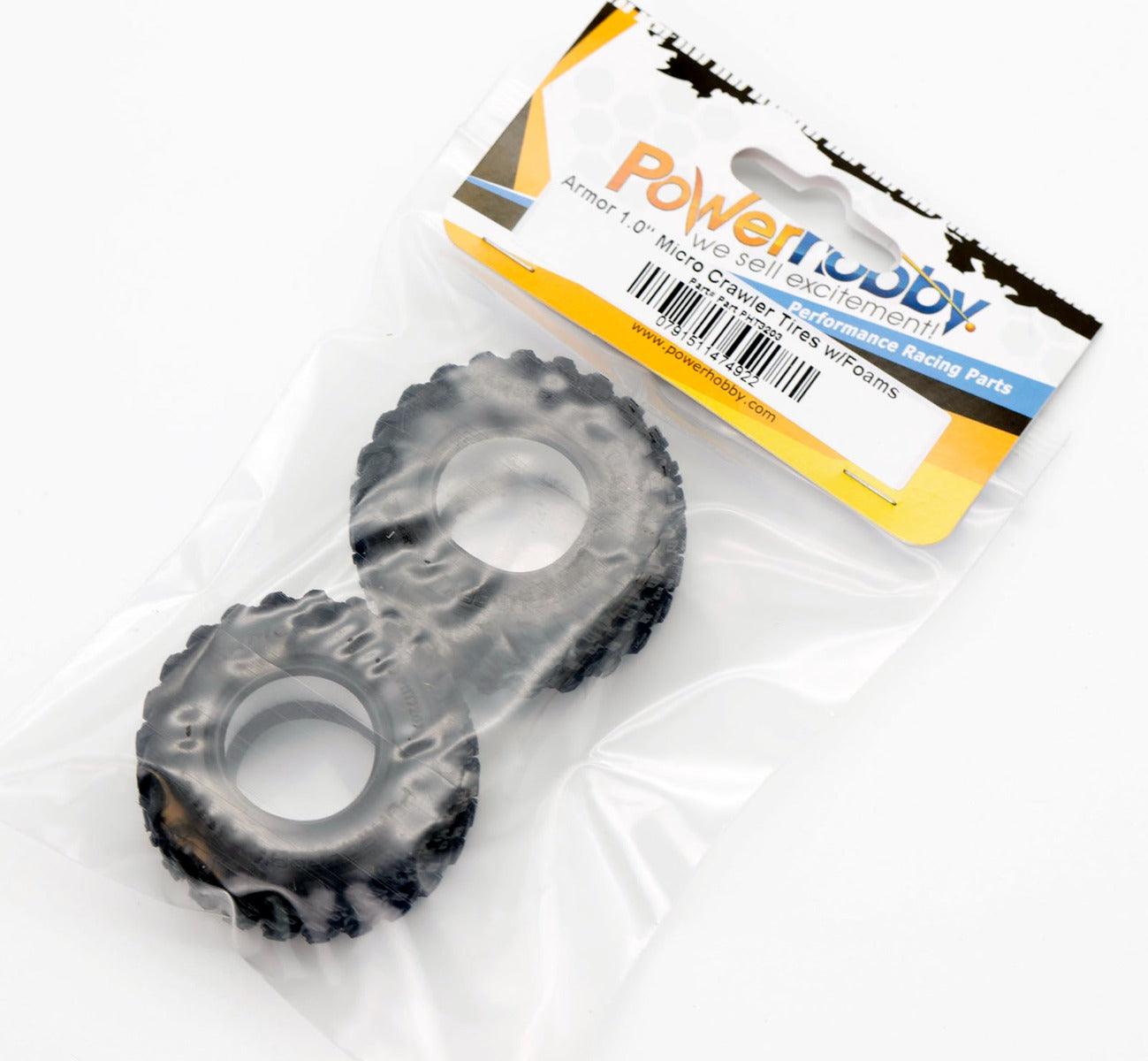 Powerhobby Armor 1.0” Micro Crawler Tires 1/24 Axial SCX24 C10 Jeep Betty - PowerHobby