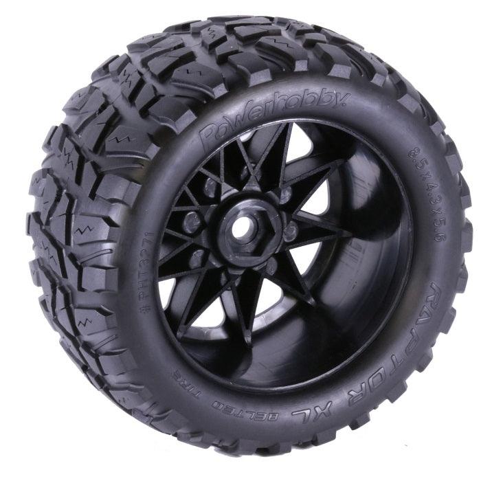 Powerhobby Raptor XL Belted Tires / Viper Wheels (2) FOR Traxxas X-Maxx 8S - PowerHobby