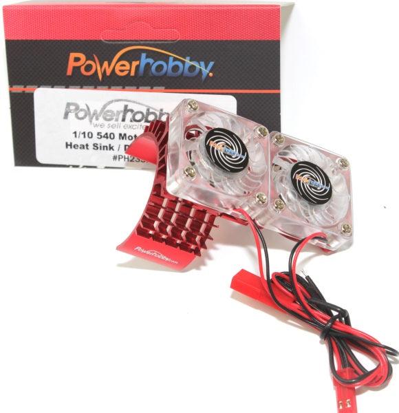 Powerhobby Aluminum Motor Heatsink Twin Dual Cooling Fan Red FOR Traxxas Slash 4WD / 4X4 - PowerHobby