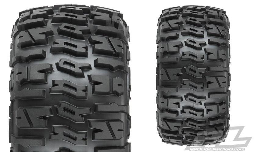 Pro-Line Trencher LP 3.8" All Terrain Tires Mounted for 17mm MT Mounted on Raid Black - PowerHobby